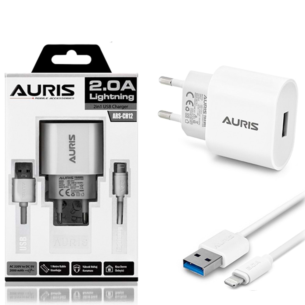 Auris ARS-CH12 2.0 Lightning Set Şarj Aleti