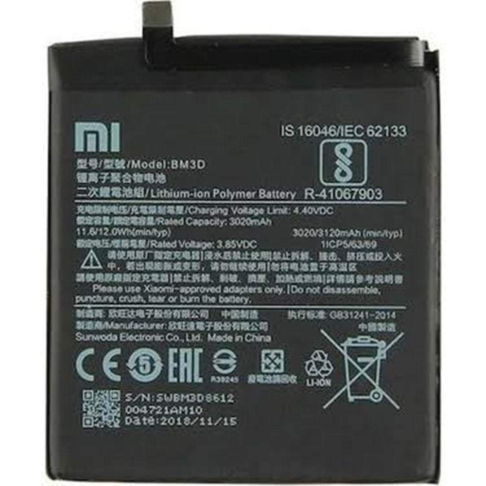 Xiaomi Mi 8 Se Bm3D Batarya