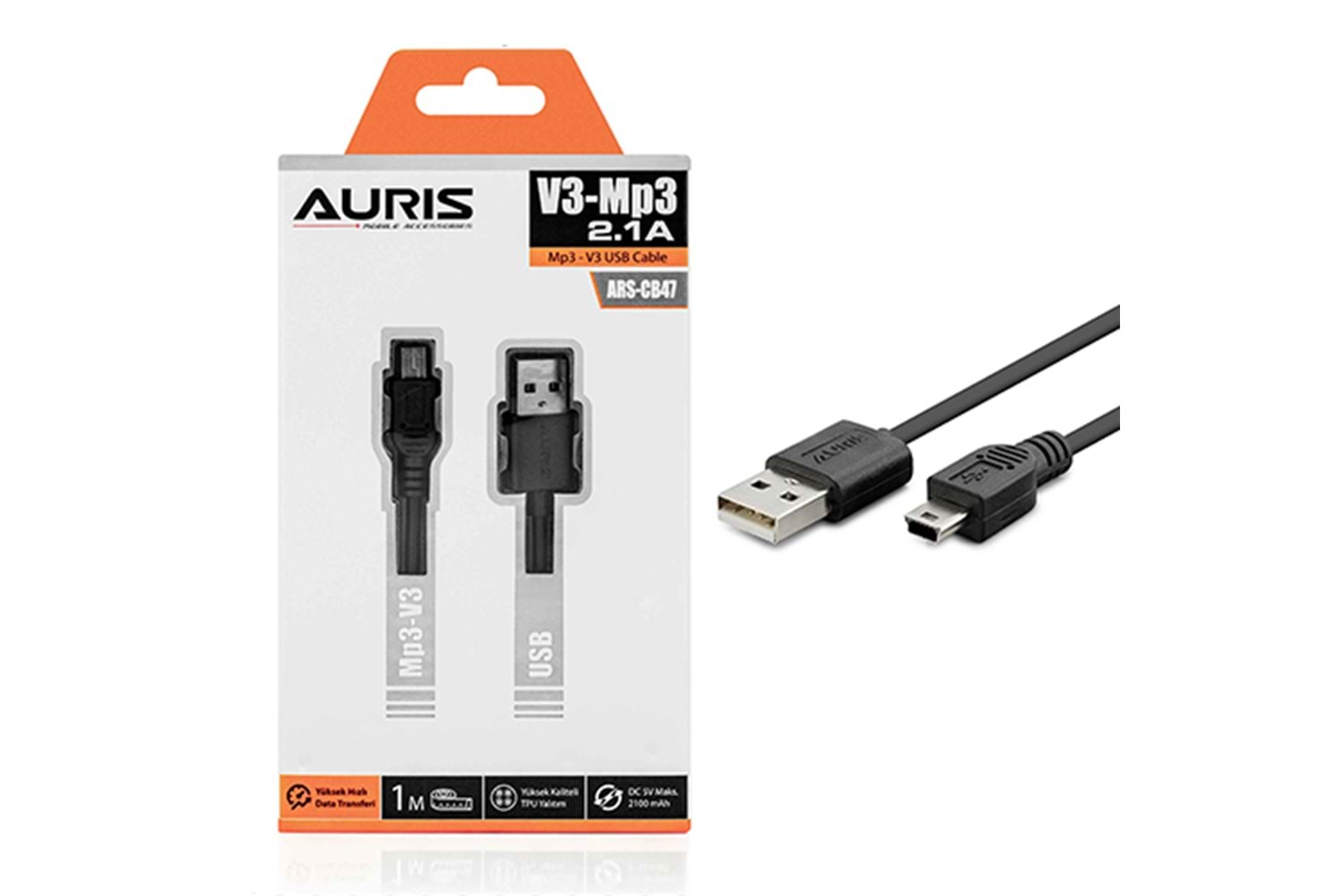 Auris ARS-CB47 V3-Mp3 Usb Kablo