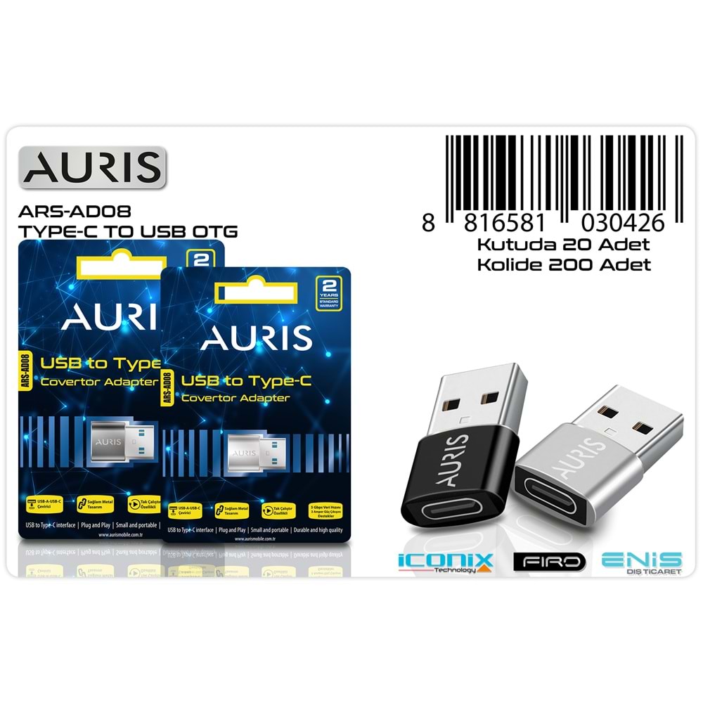 Auris Ars-Ad08 Type C To Usb Otg