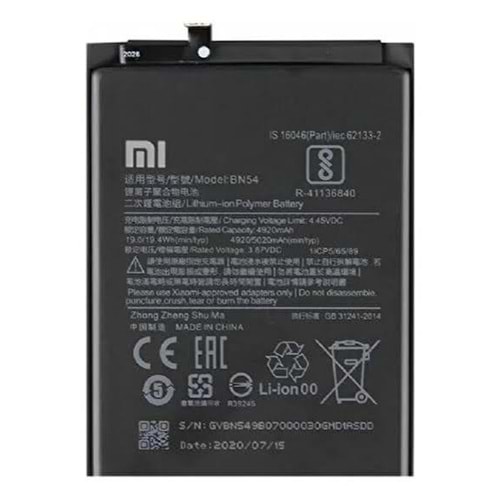 Xiaomi Note 9 Bn54 Batarya