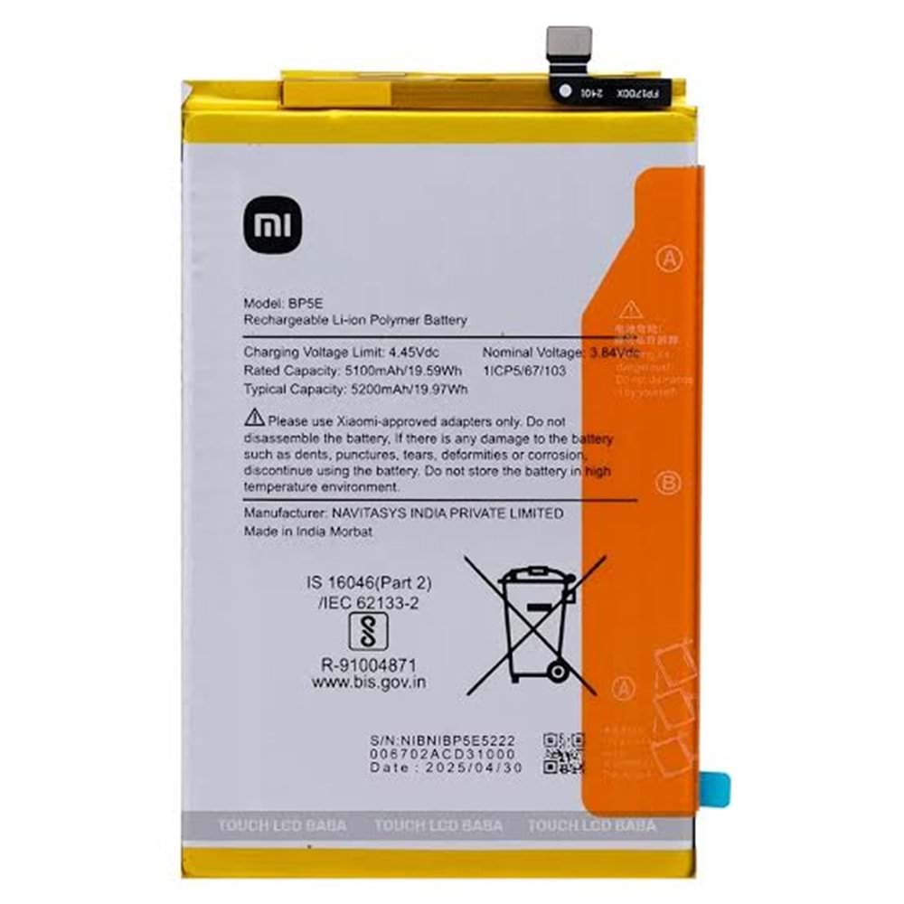 Xiaomi Redmi A5 BP5E Batarya
