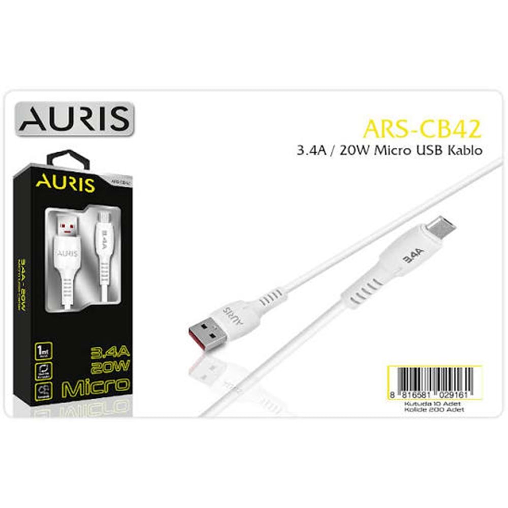 Auris CB42 3.4 Micro Usb Şarj Kablosu