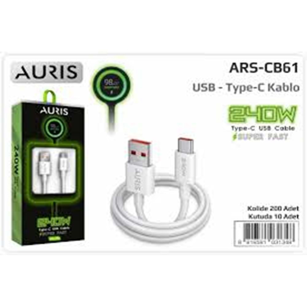 Auris CB61 240W Type C Usb Saliseli Şarj Kablosu